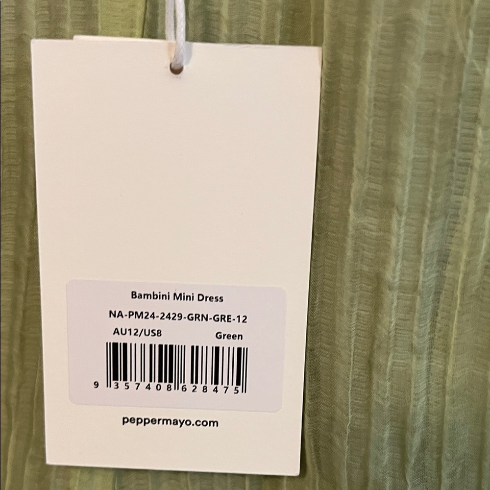 Bambini Green Spaghetti Strap mini Dress - Picture 11 of 13